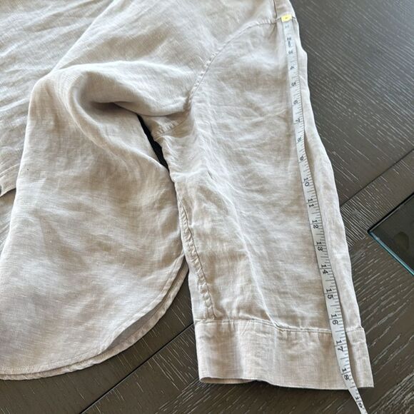 Chico’s No Iron Classic Linen 3/4 Sleeve Natural Beige Button-Up Shirt Size XL20 - Picture 12 of 15